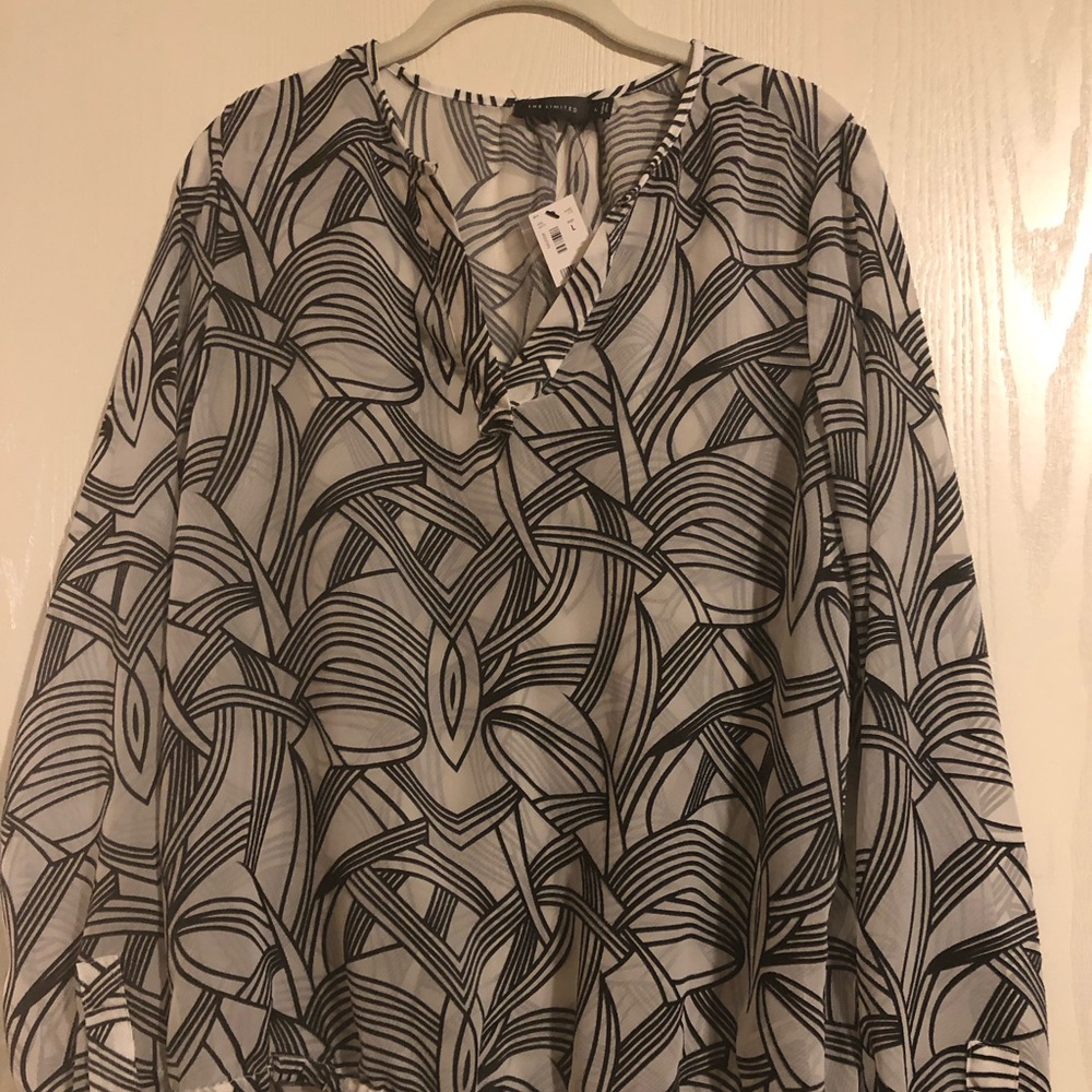 The Limited white and black blouse!